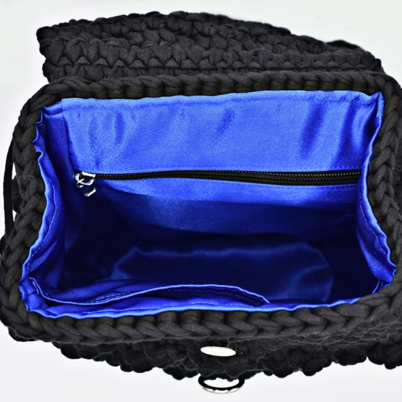 💕 Black Handmade Backpack “Popcorn” - Picture 5 of 5